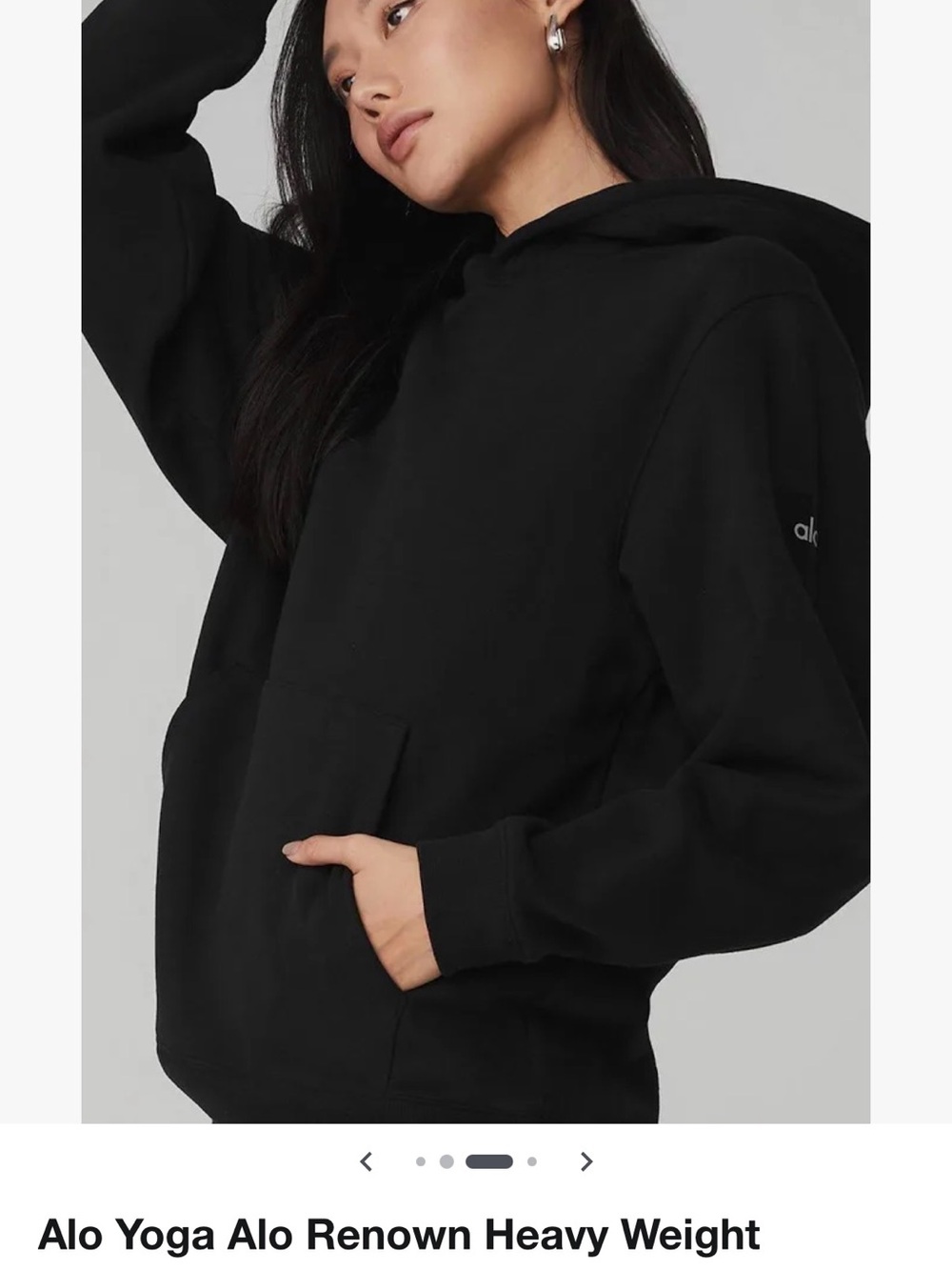 ALO Yoga Black Heavyweight Pullover Hoodie